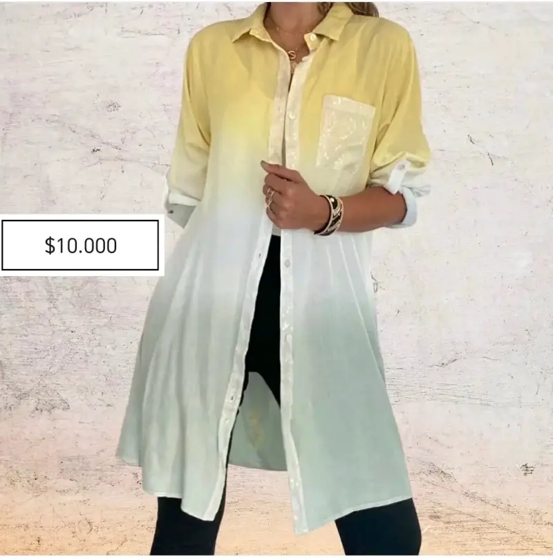 Blusa larga blanca con lentejuelas - 2