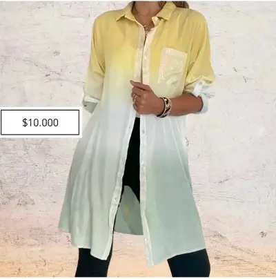 Blusa larga blanca con lentejuelas - miniatura 2