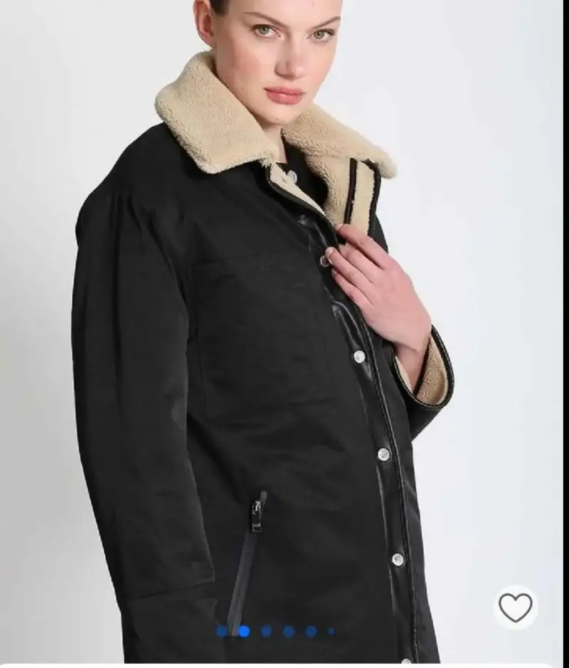 Abrigo reversible negro y beige con forro de lana - 4