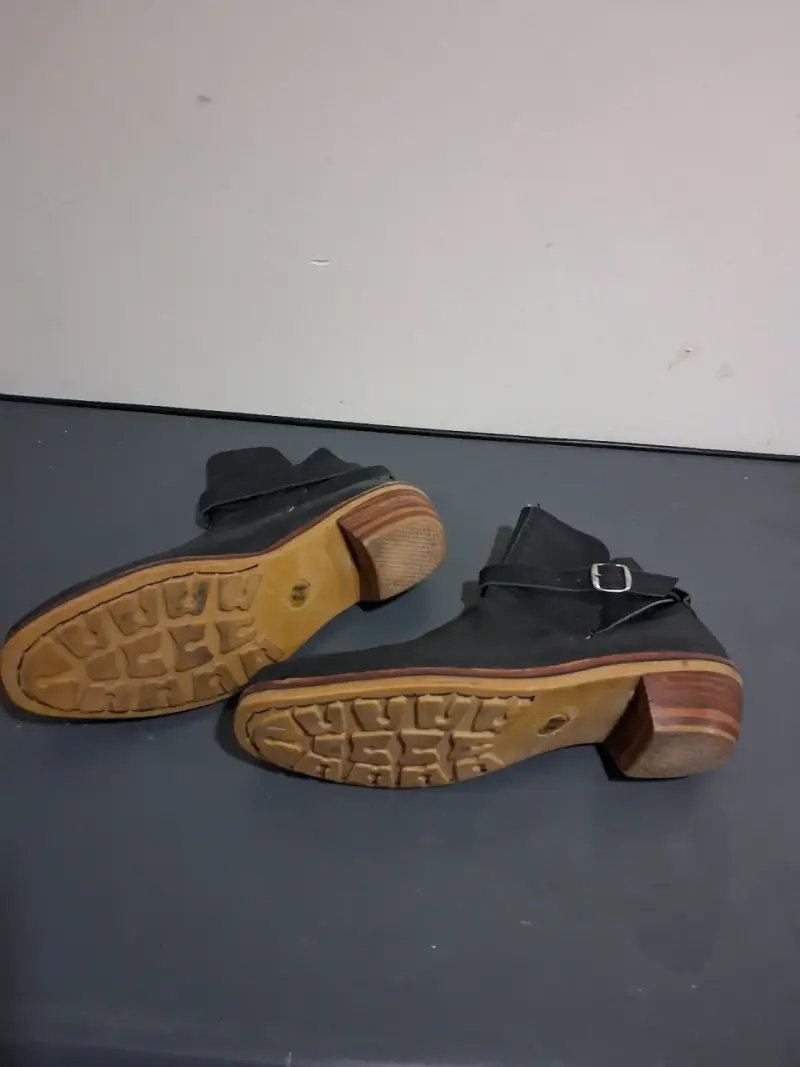 Botines de cuero negro para hombre talla 42 - 2