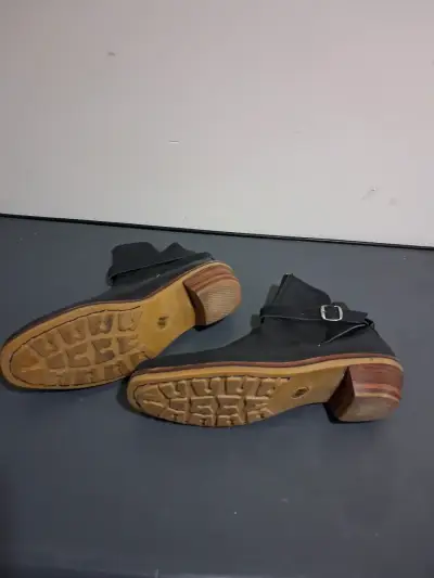 Botines de cuero negro para hombre talla 42 - miniatura 2