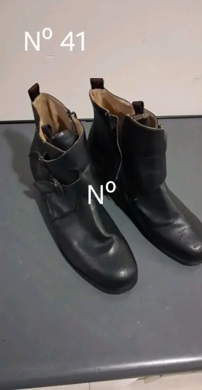 Botines de cuero negros talla 41 - miniatura 1