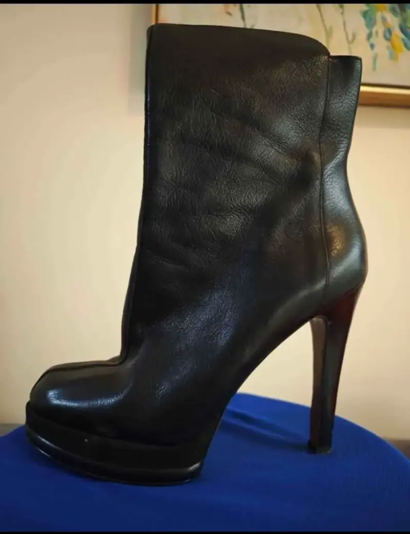 Botines de cuero Nine West negros con tacón alto - 3