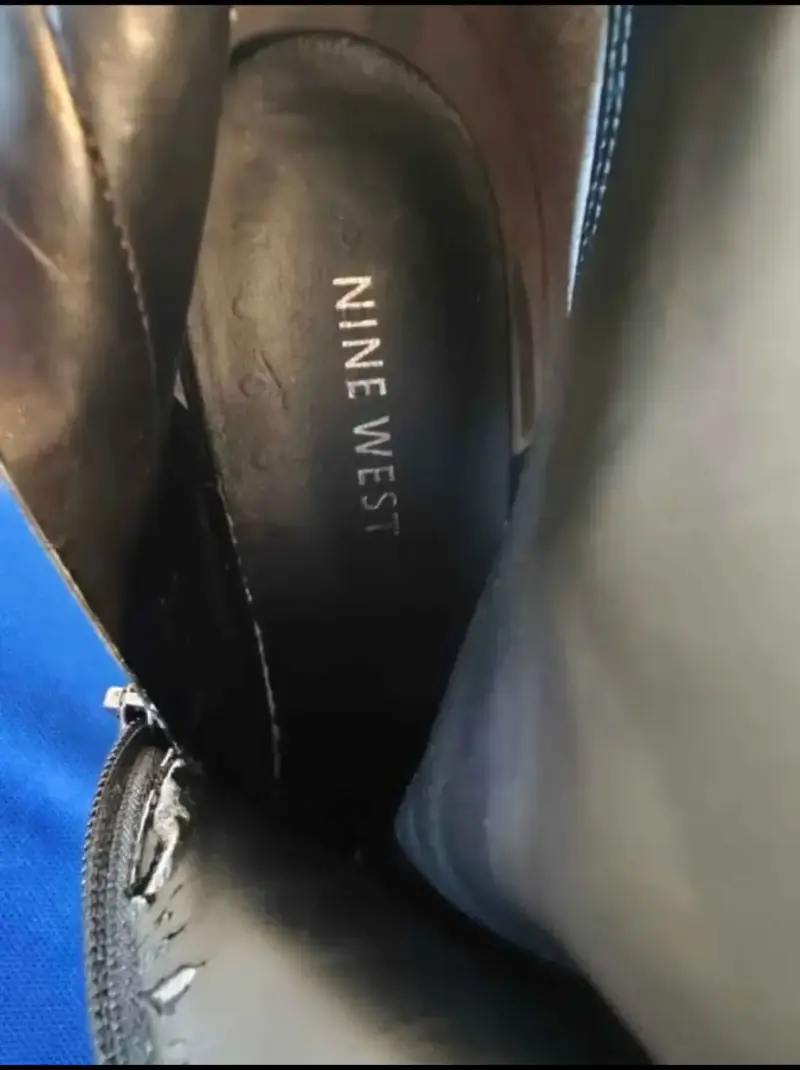 Botines de cuero Nine West negros con tacón alto - 4