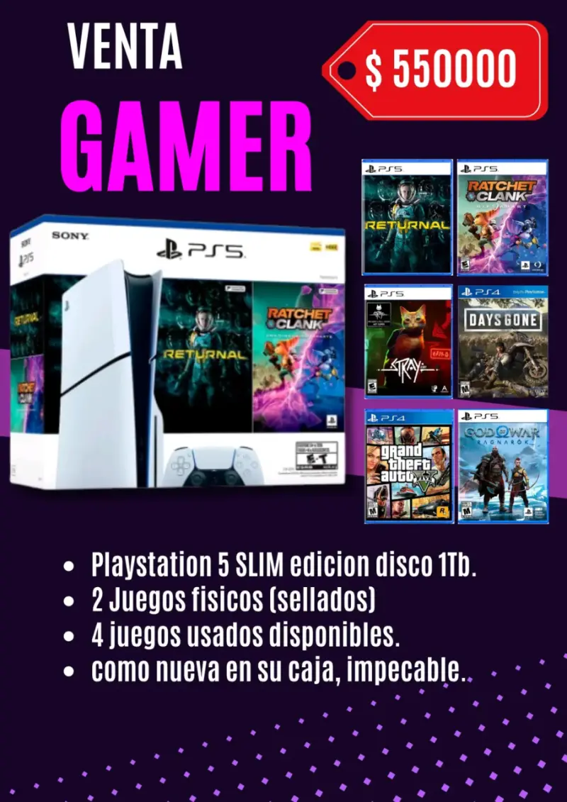 PlayStation 5 Slim 1TB con Juegos Incluidos