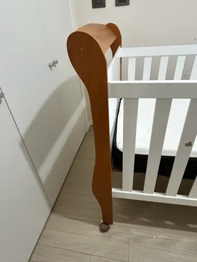 Cuna de madera blanca con colchón incluido - miniatura 2