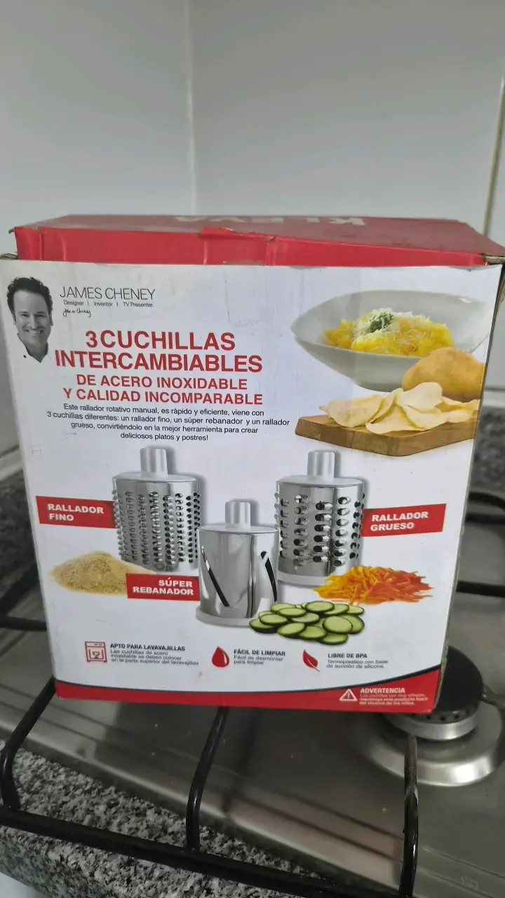 Rallador rotativo manual con 3 cuchillas intercambiables - 1