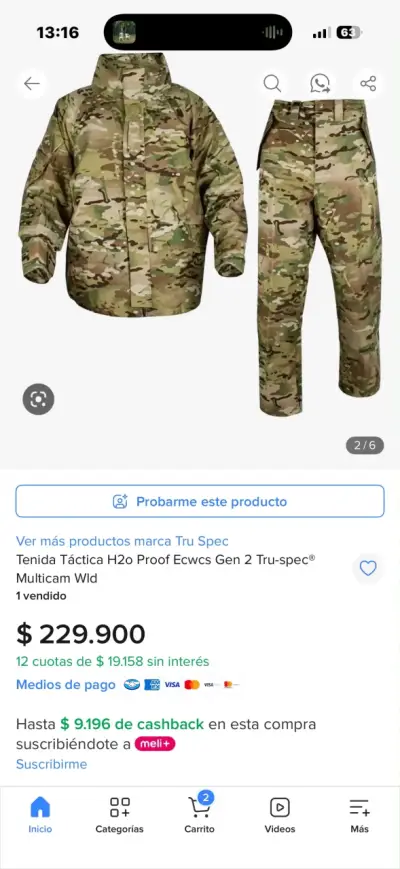 Tenida multicam Impermeable - miniatura 5