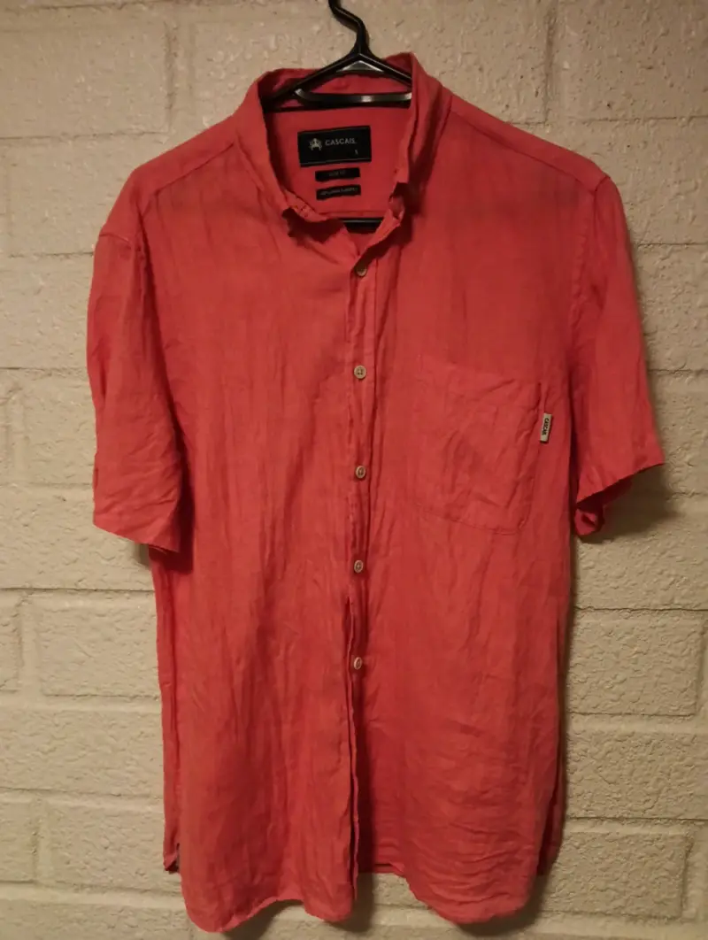 Camisa roja de lino Cascais slim fit - 1