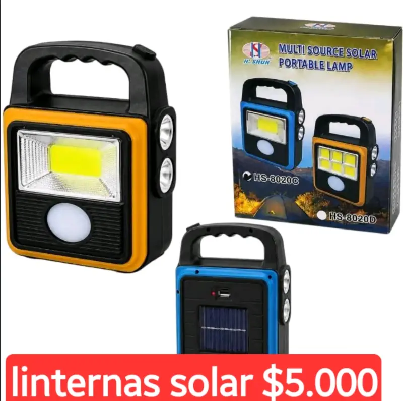 Linterna solar portátil H. Shun HS-8020D