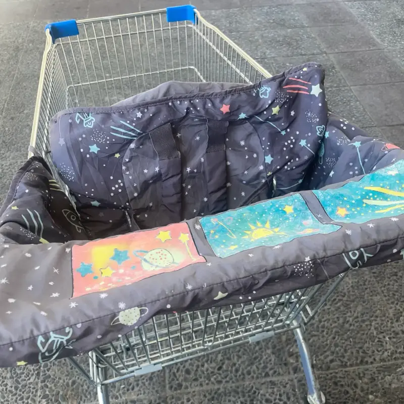 Funda protectora para carrito de supermercado con diseño espacial - 3