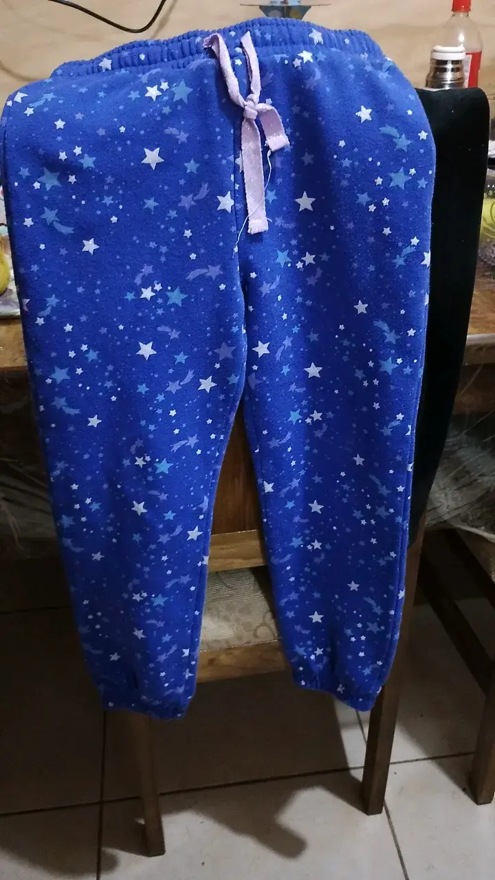 Pantalón de Buzo azul con estrellas para niña - 1