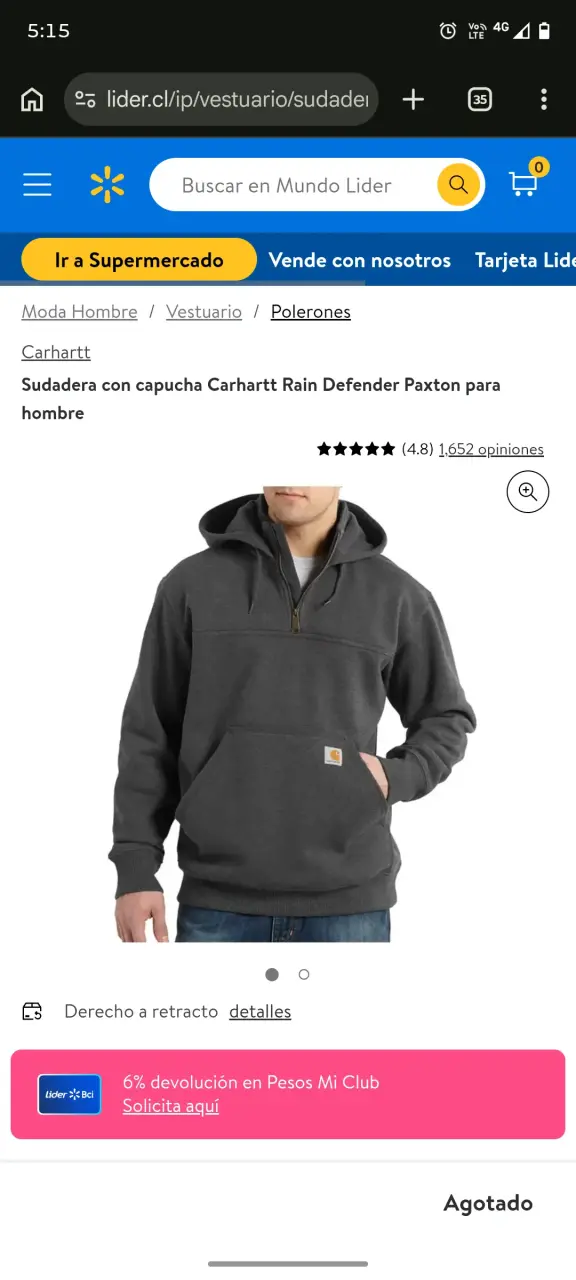 Sudadera con capucha Carhartt Rain Defender para hombre - 1