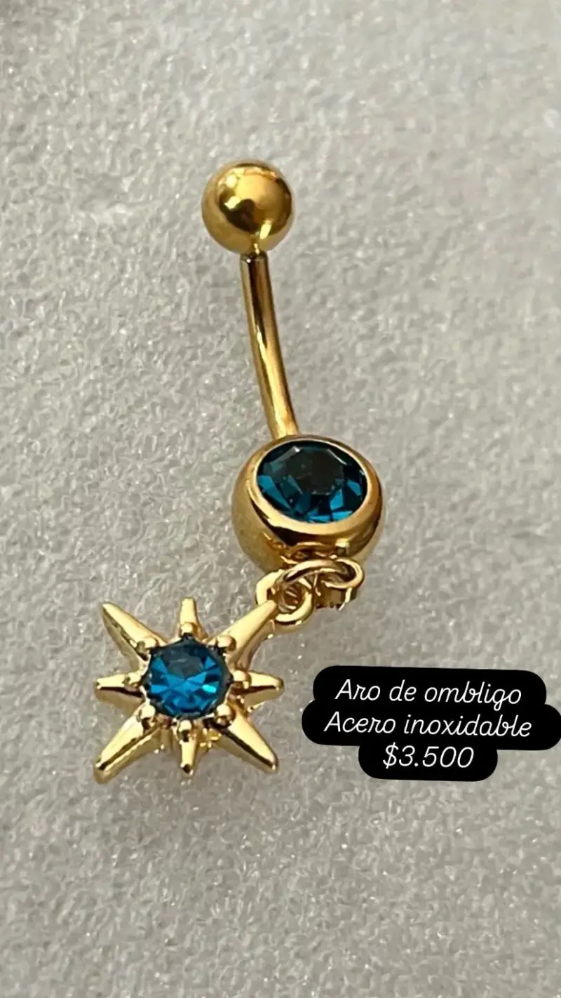 Corona de acero inoxidable con piedras azules - 2