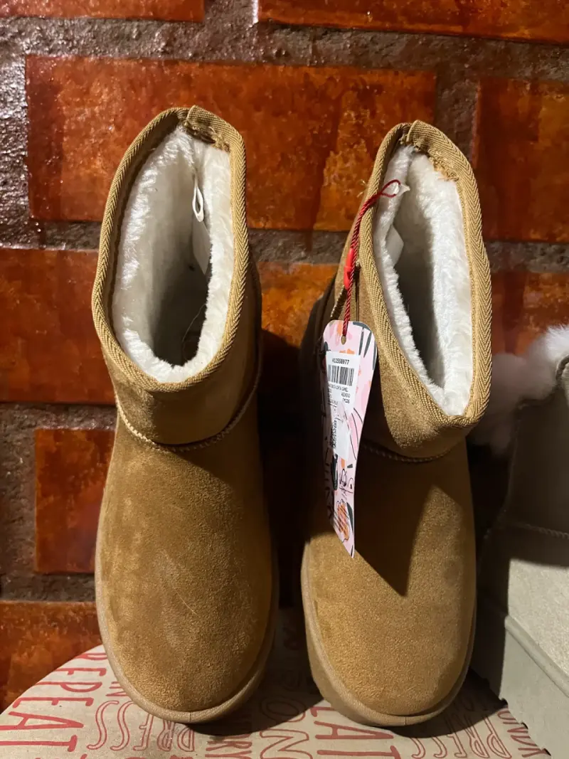 Botas de invierno camel con forro de lana - 1