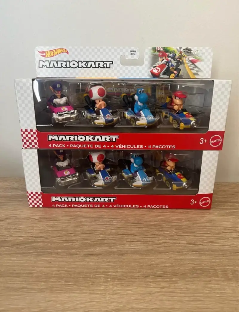 Set de 4 vehículos Hot Wheels Mario Kart