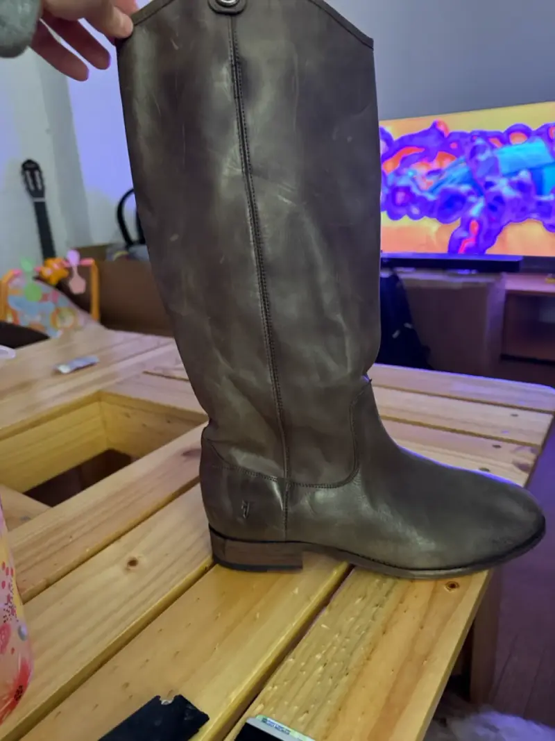 Botas de cuero marrón para hombre - 1