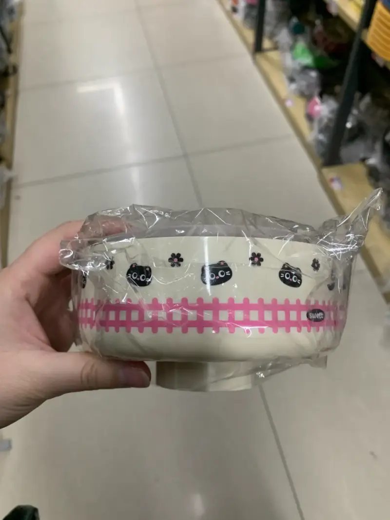 Plato de comida para mascotas con diseño de gatos - 4