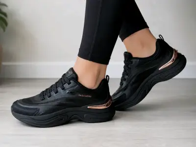 Zapatillas negras Skechers Street con Memory Foam - miniatura 2