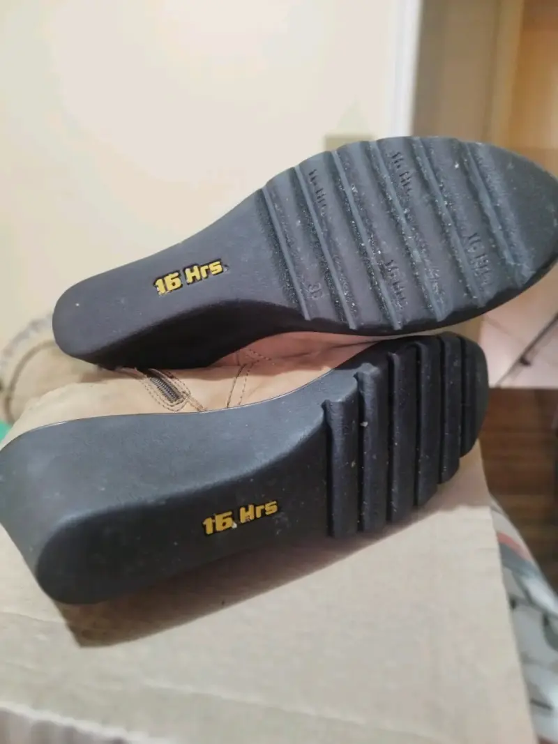 Botines de cuero genuino con plataforma talla 38 - 3