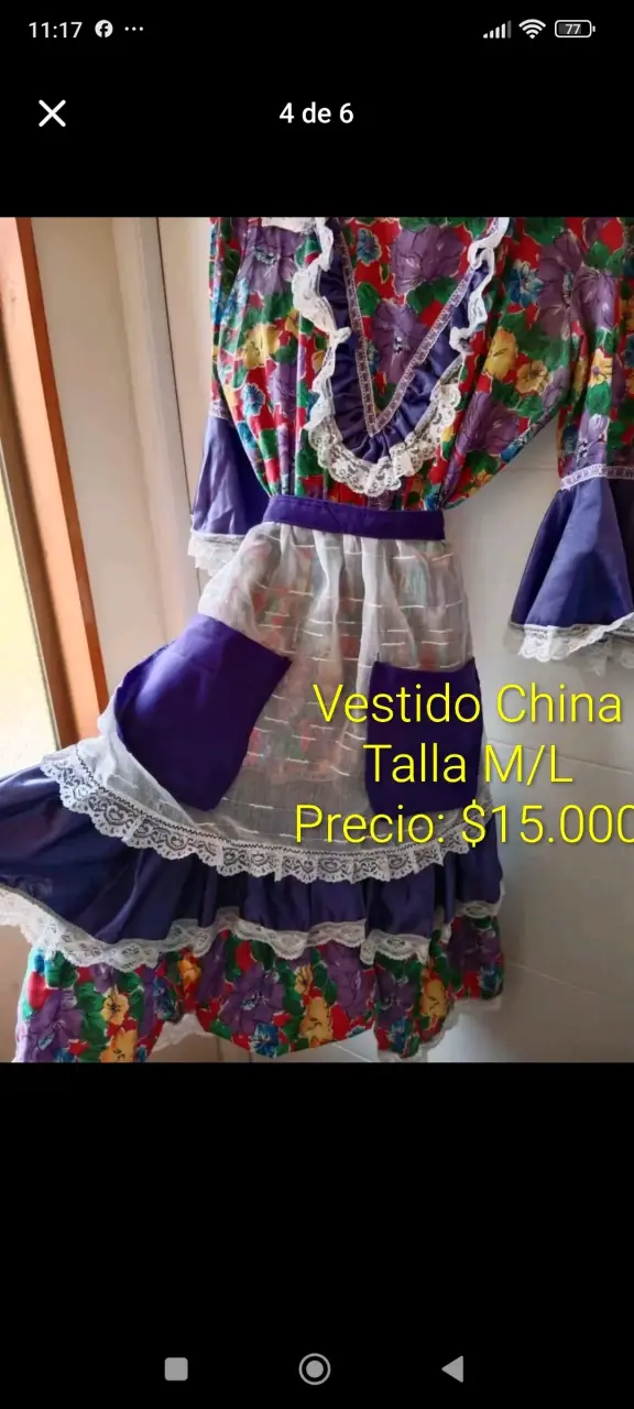 Vestido China Poblana Floral Talla M/L - 1