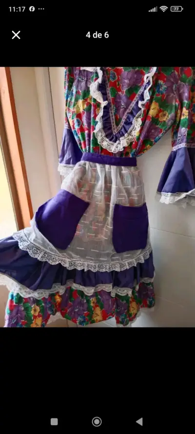 Vestido China Poblana Floral Talla M/L - miniatura 6
