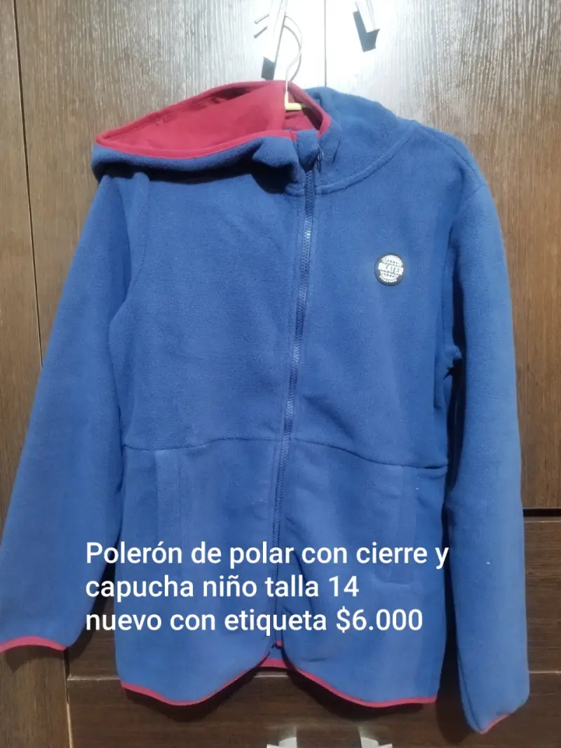 Polerón de polar con capucha para niño talla 14 - 1