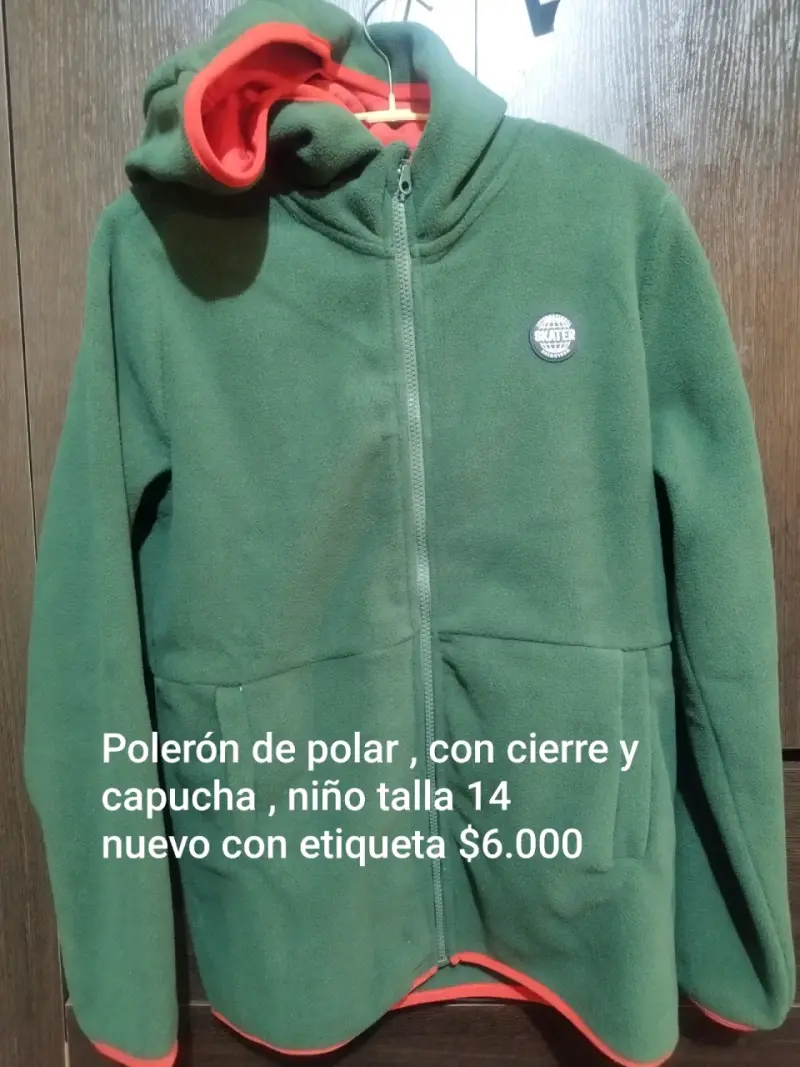 Polerón de polar con capucha para niño talla 14 - 2