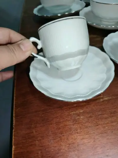 Juego de té de porcelana blanca Florencia - miniatura 5