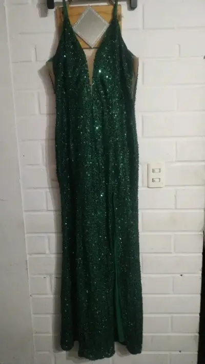 Vestido largo negro elegante para mujer - miniatura 5