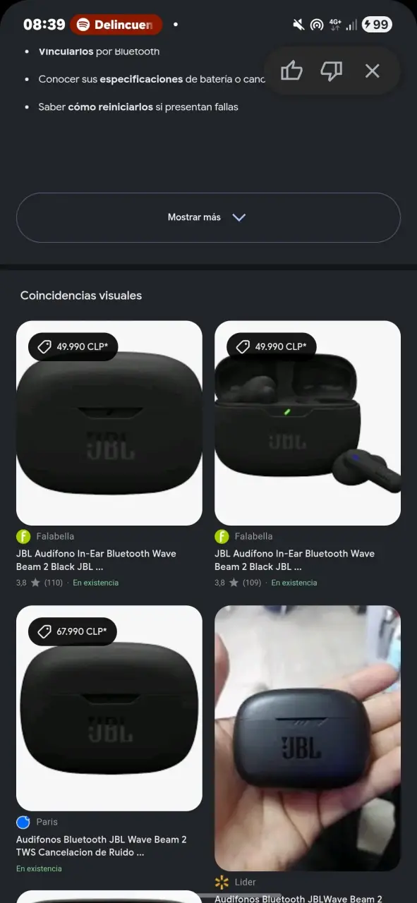 Audífonos inalámbricos JBL con estuche de carga - 4
