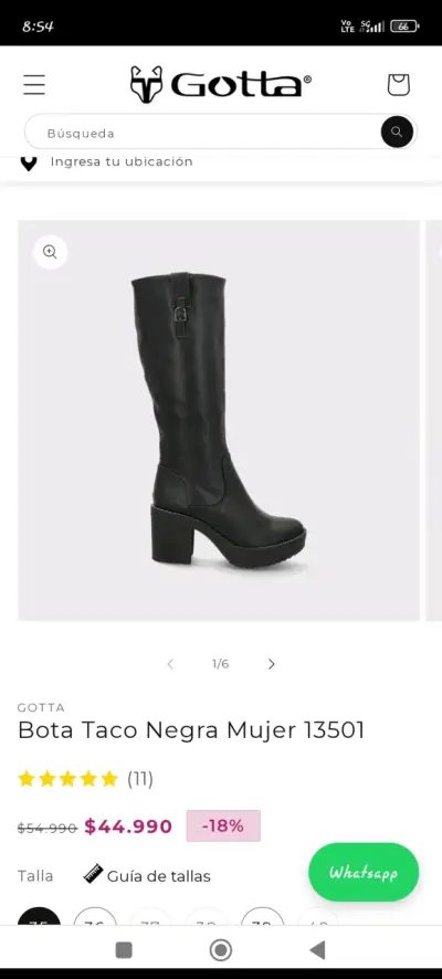 Botas negras de taco alto para mujer - miniatura 4