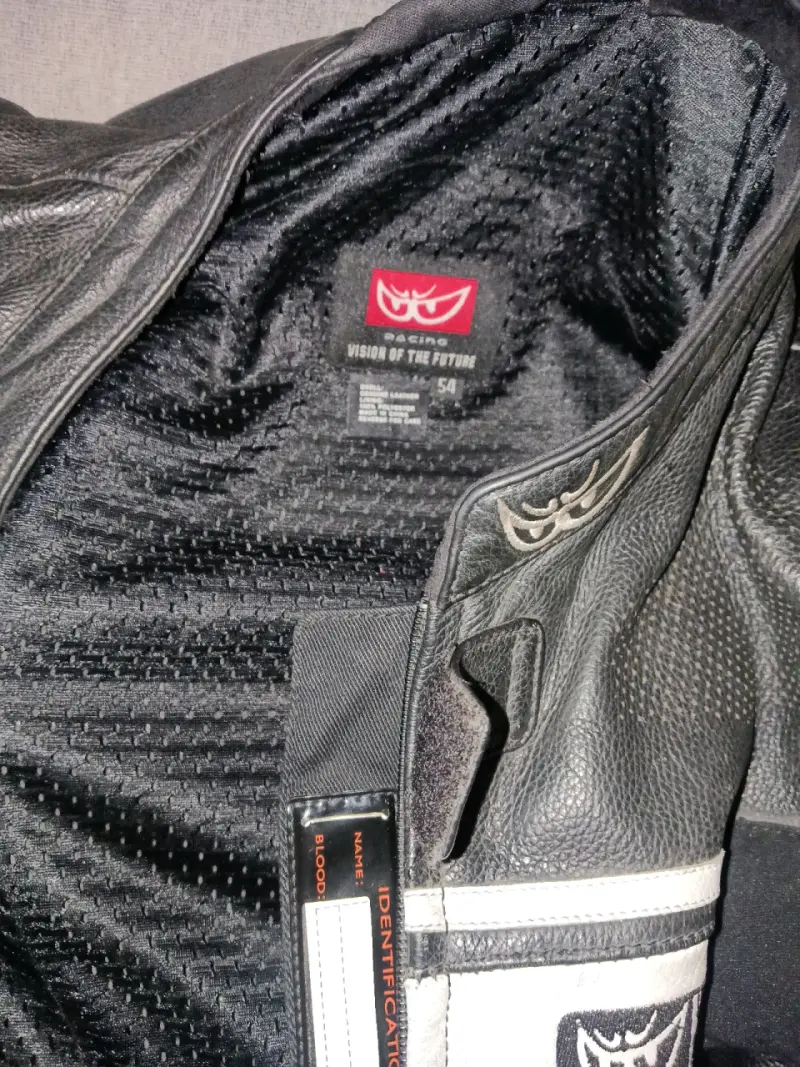 Traje de moto de cuero Berik negro con protecciones - 5