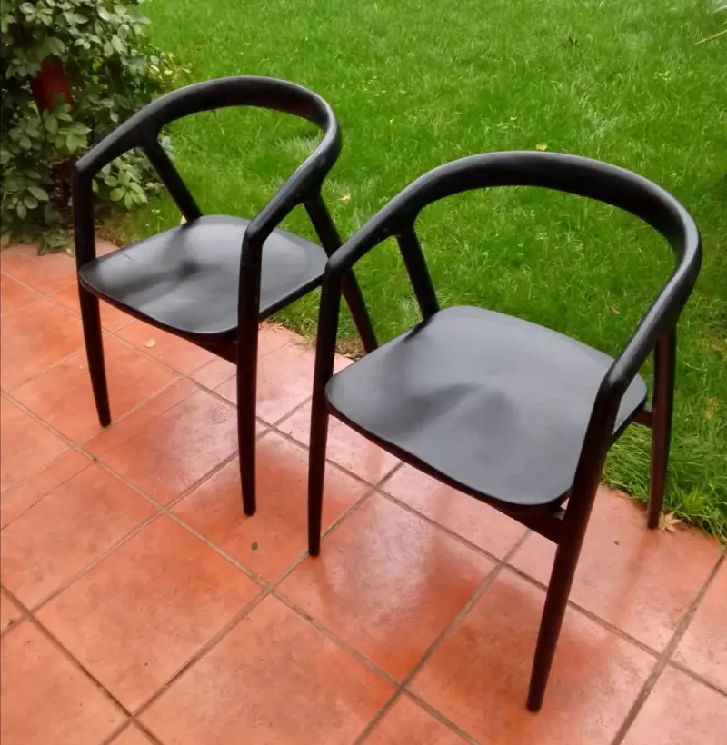 Par de sillas negras de diseño moderno - 2