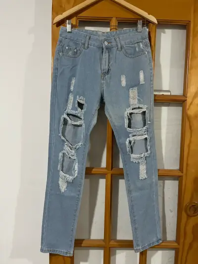 Jeans de mezclilla desgastados para hombre talla M - miniatura 1