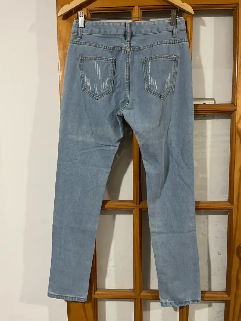 Jeans de mezclilla desgastados para hombre talla M - 2