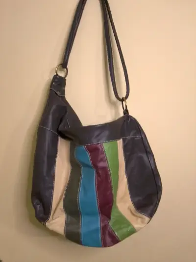 Bolso de cuero multicolor estilo bohemio - miniatura 1