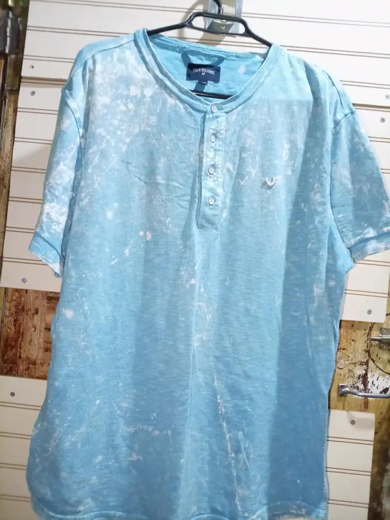 Polera azul desteñida para hombre - 2