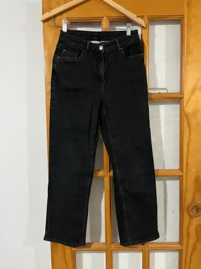 Jeans negros de mezclilla para mujer talla 38 - miniatura 1