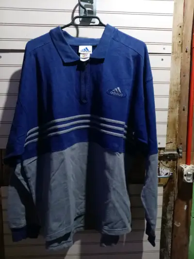 Polerón Adidas azul y gris para hombre - miniatura 1