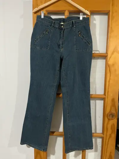 Jeans de mezclilla azul con bolsillos y cierre - miniatura 1