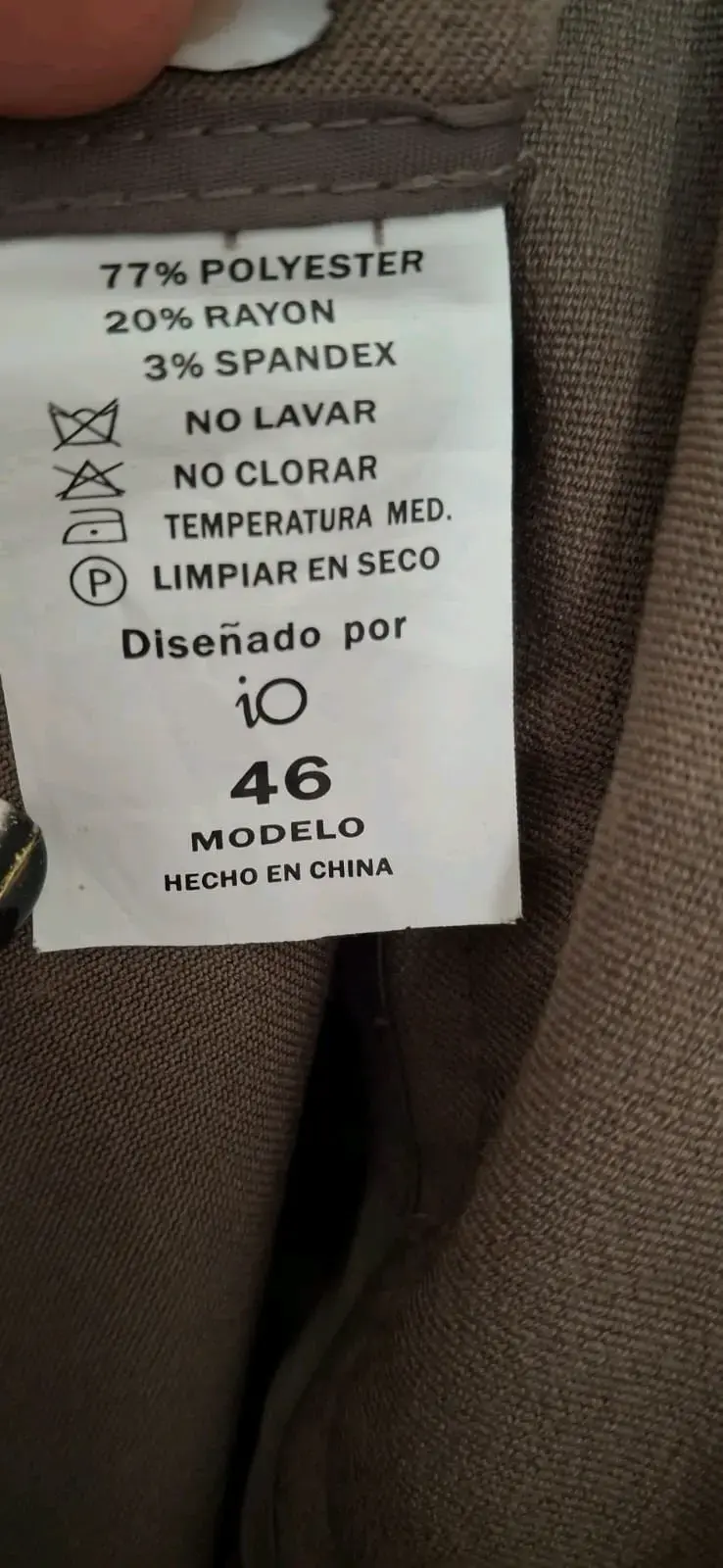 Pantalón formal café talla 46 marca IO - 3