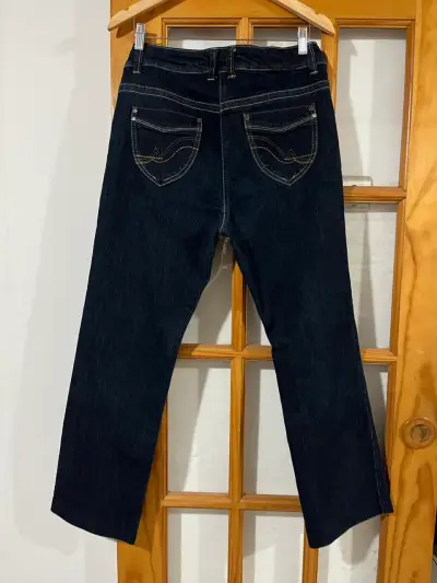 Jeans azul oscuro Double Face para mujer - miniatura 2