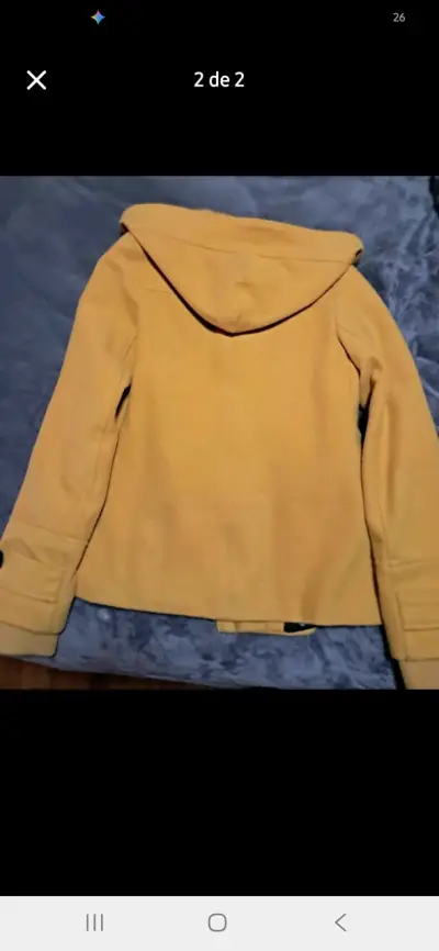 Abrigo amarillo con capucha para mujer talla XS - miniatura 2