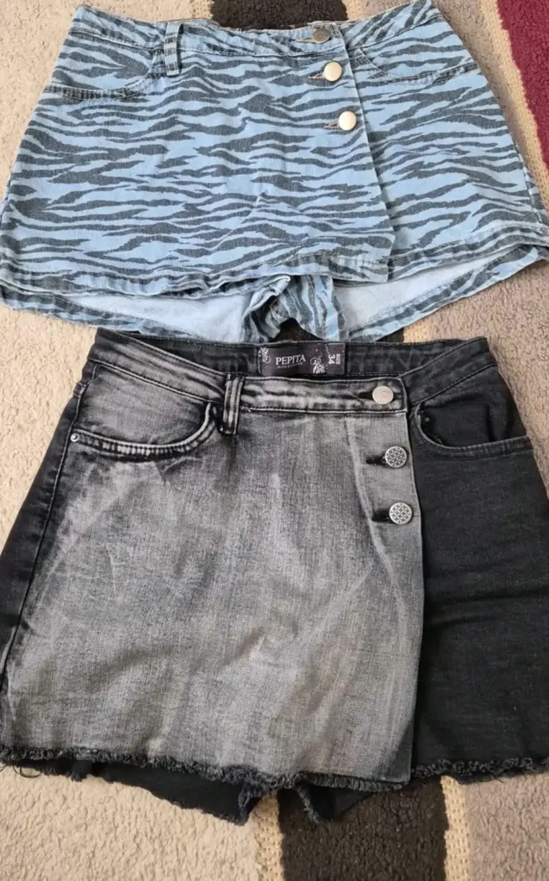 Falda shorts de mezclilla Pepita estampados