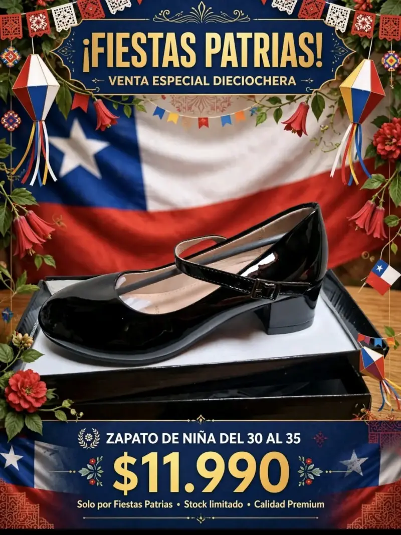 Zapatos de Mujer Charol Negro Talla 36-40 - 1