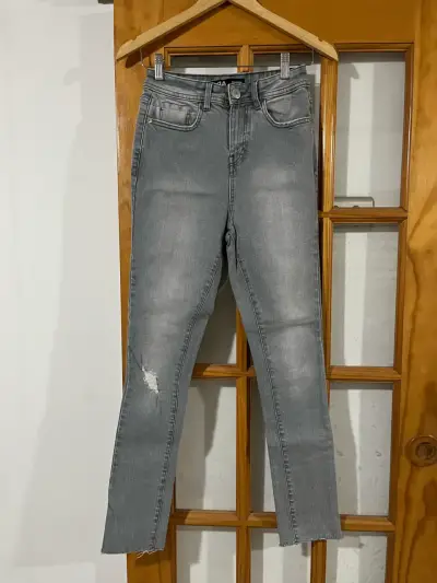 Jeans grises desgastados para mujer talla 8 - miniatura 1