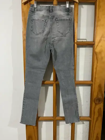 Jeans grises desgastados para mujer talla 8 - miniatura 2