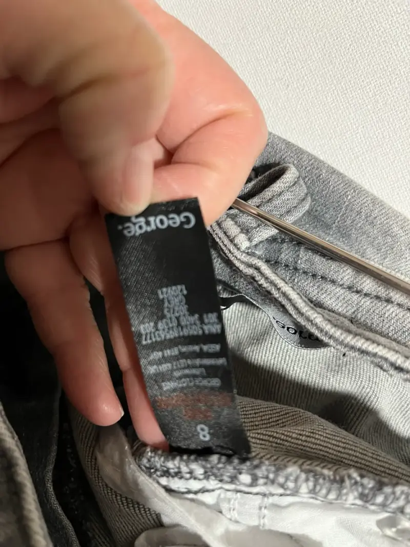 Jeans grises desgastados para mujer talla 8 - 3