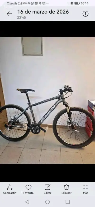 Bicicleta de montaña Bianchi negra en buen estado - miniatura 1